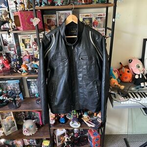 Vintage Y2K Helix Faux Leather Racing Motor Jacket Men’s Size L